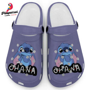 Cute Ohana Stitch Grape Clogs For Kids And Adults