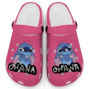 Cute Ohana Stitch Heliconia Clogs For Kids And Adults