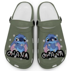Cute Ohana Stitch Hemp Clogs For Kids And Adults