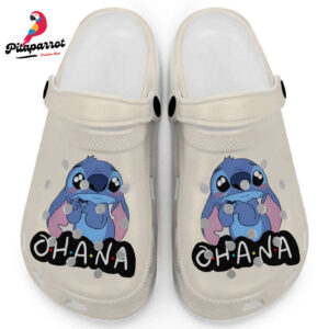 Cute Ohana Stitch Ivory Clogs For Kids And Adults