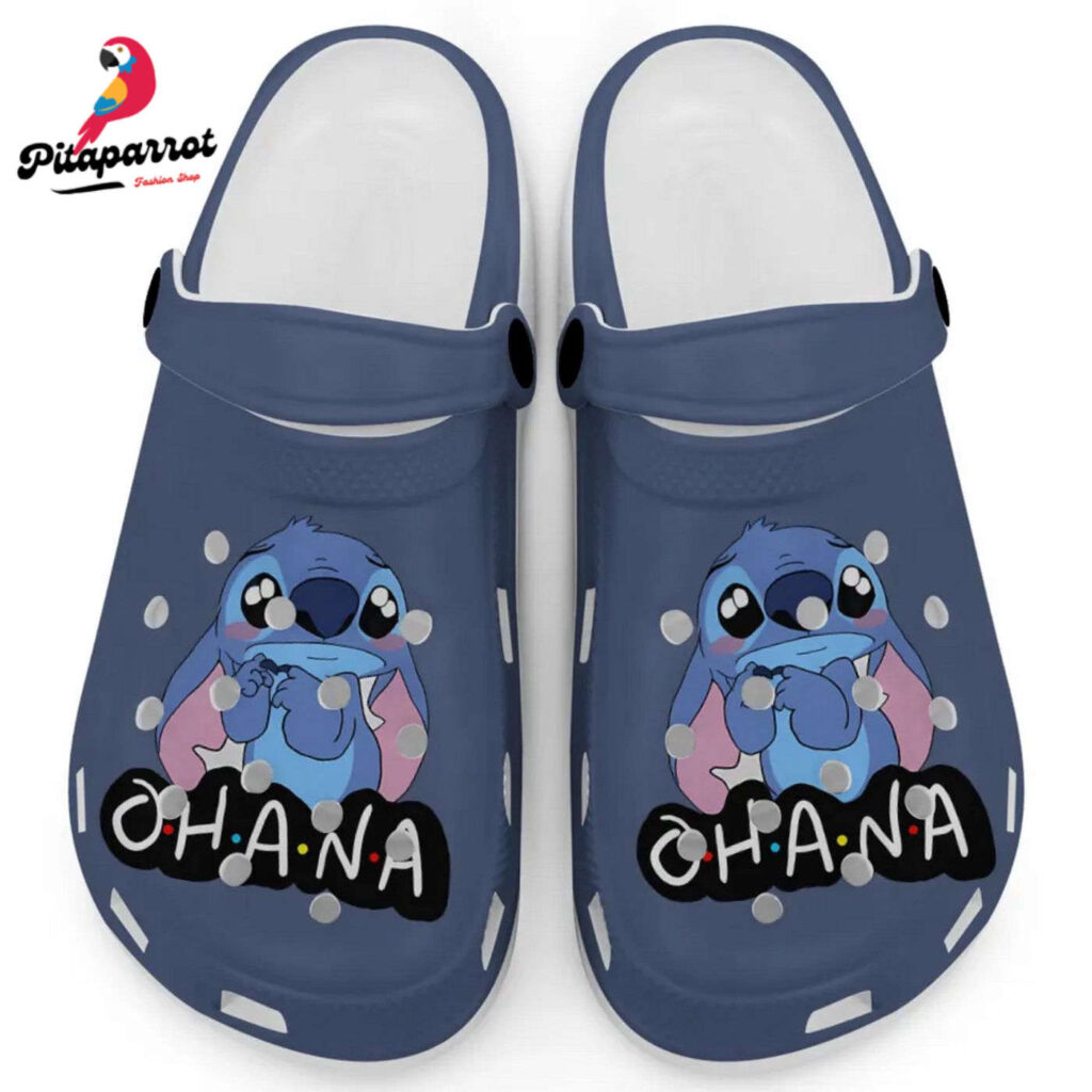 Cute Ohana Stitch Midnight Clogs For Kids And Adults Cute Ohana Stitch Midnight Clogs For Kids And Adults