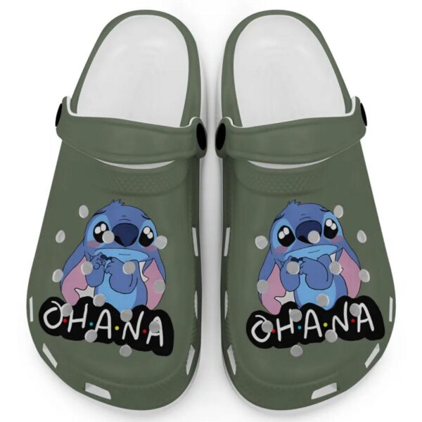 Cute Ohana Stitch Moss Clogs For Kids And Adults