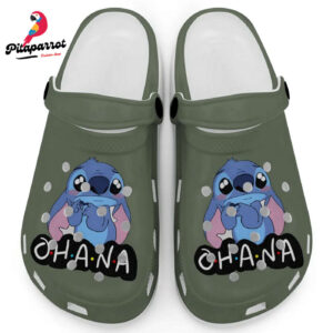 Cute Ohana Stitch Moss Clogs For Kids And Adults