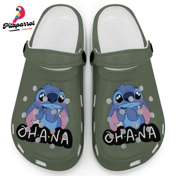 Cute Ohana Stitch Moss Clogs For Kids And Adults
