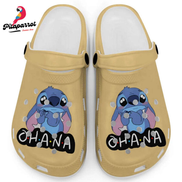 Cute Ohana Stitch Mustard Clogs For Kids And Adults