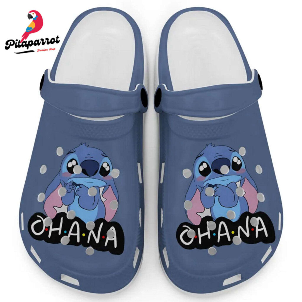 Cute Ohana Stitch Mystic Blue Clogs For Kids And Adults Cute Ohana Stitch Mystic Blue Clogs For Kids And Adults