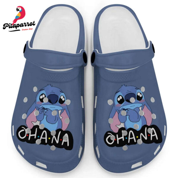 Cute Ohana Stitch Mystic Blue Clogs For Kids And Adults