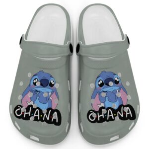 Cute Ohana Stitch Mystic Orchid Clogs For Kids And Adults 3