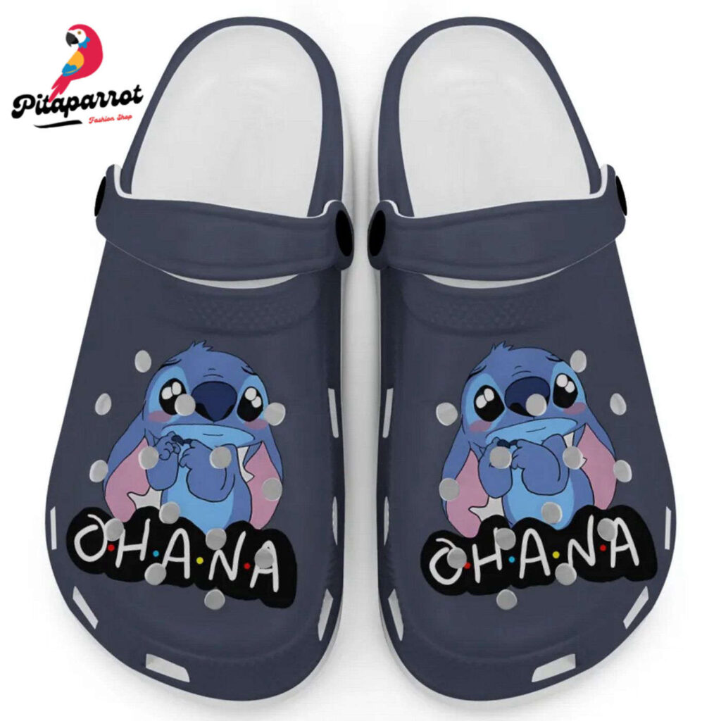 Cute Ohana Stitch Navy Clogs For Kids And Adults Cute Ohana Stitch Navy Clogs For Kids And Adults