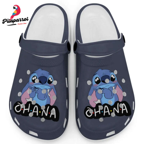 Cute Ohana Stitch Navy Clogs For Kids And Adults