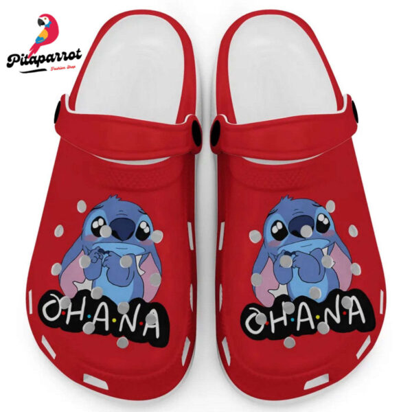Cute Ohana Stitch Red Clogs For Kids And Adults