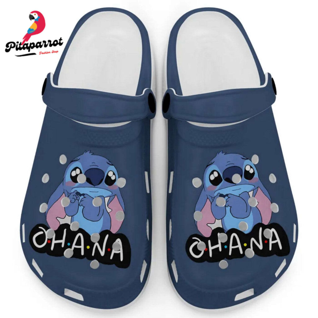 Cute Ohana Stitch True Navy Clogs For Kids And Adults Cute Ohana Stitch True Navy Clogs For Kids And Adults