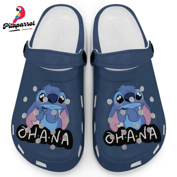 Cute Ohana Stitch True Navy Clogs For Kids And Adults