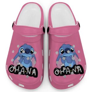Cute Ohana Stitch True Poeny Clogs For Kids And Adults