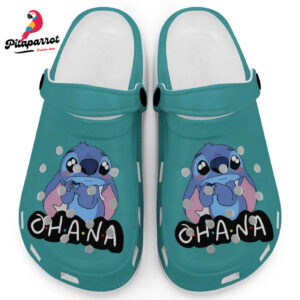 Cute Ohana Stitch True Seafoam Clogs For Kids And Adults