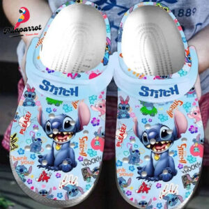 Cute Stitch And Stitch Icon Blue Clogs For Kids And Adults