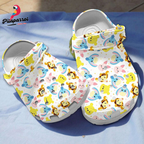 Cute Winnie The Pooh Cartoon Characters Pattern Clogs for Kids and Adults – Stylish and Comfortable Footwear for All Ages!