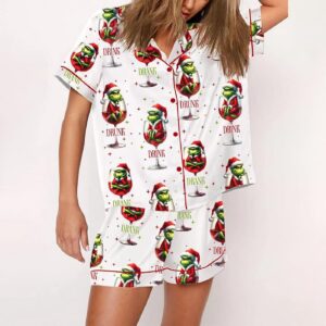 Drink Drank Drunk Grnch Pajama Set Gift for Women