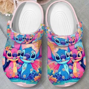 Eye-catching Design Funny Stitch And Angel Cartoon Clogs