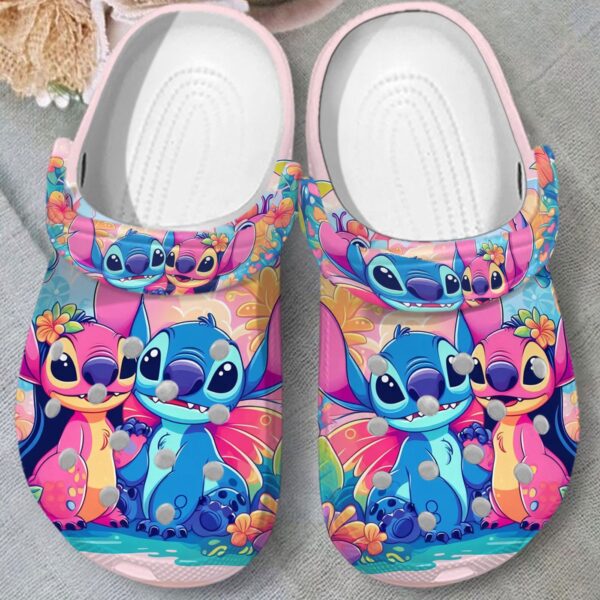 Eye-catching Design Funny Stitch And Angel Cartoon Clogs