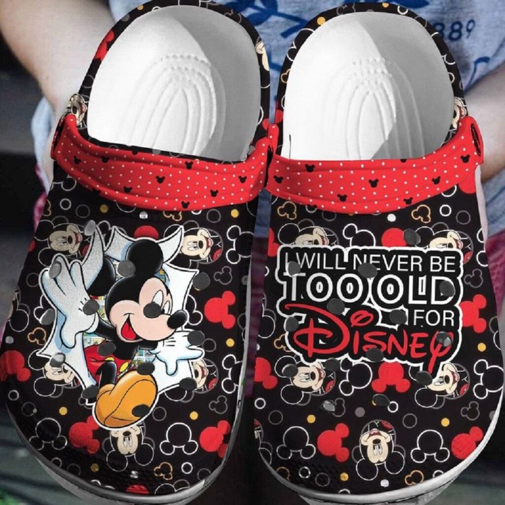 Forever Young Mickey Mouse Black Clogs For Men Women Forever Young Mickey Mouse Black Clogs For Men Women