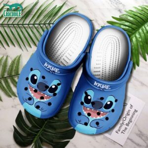 Funny Stitch Bright Blue Clogs For Kids & Adults