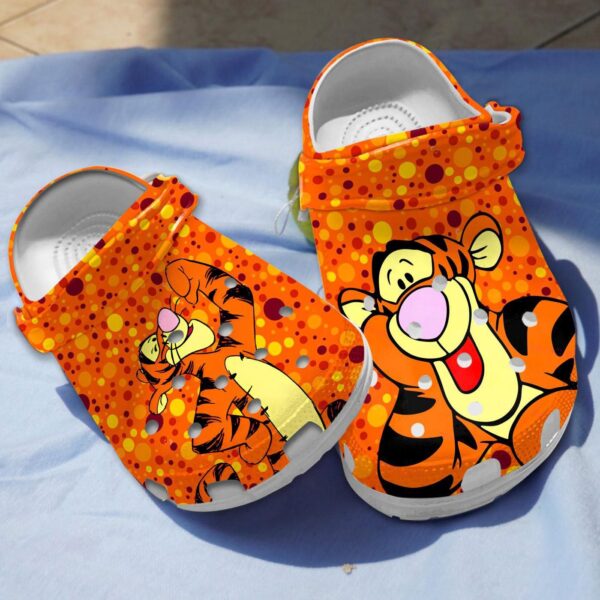 Playful Winnie The Pooh Tigger Orange Clogs for Kids and Adults – Fun Comfortable and Stylish Footwear