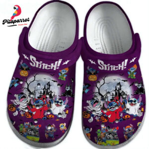 Happy Halloween Stitch Violet Clogs For Kids & Adults