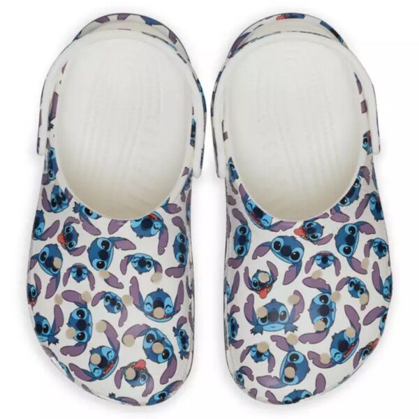 Happy Stitch Icon White Clogs For Kids & Adults