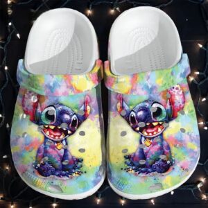Happy Stitch WaterColorful Clogs For Kids & Adults