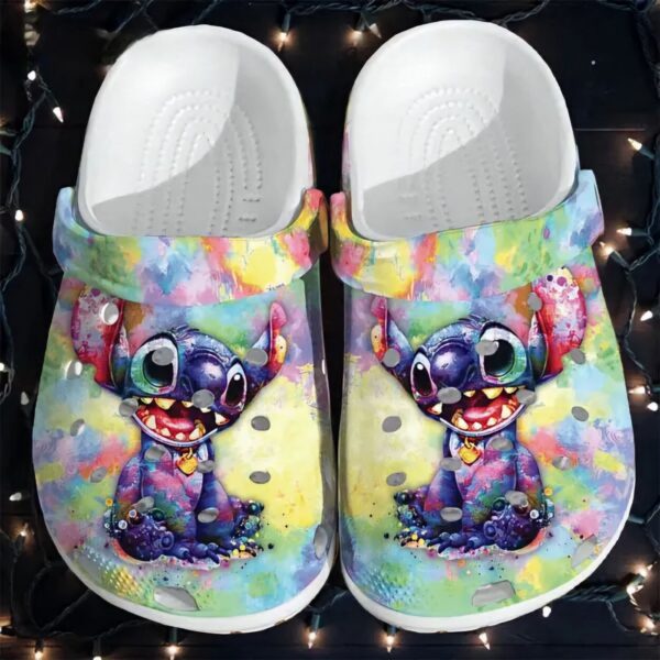 Happy Stitch WaterColorful Clogs For Kids & Adults