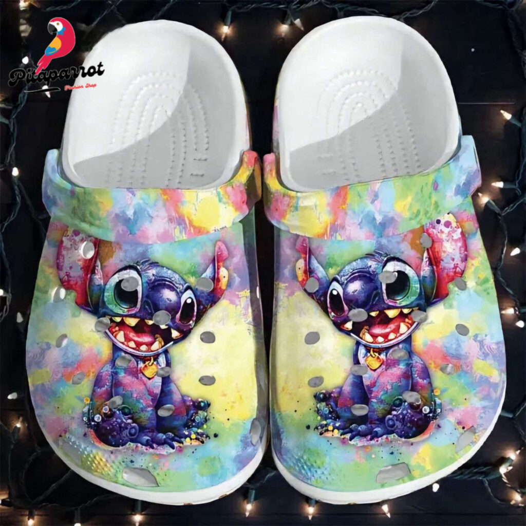 Happy Stitch WaterColorful Clogs For Kids & Adults Happy Stitch WaterColorful Clogs For Kids & Adults