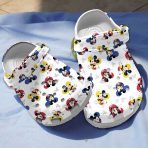 Lightweight Mickey Mouse White Clogs For Men Women