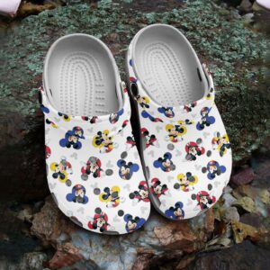 Lightweight Mickey Mouse White Clogs For Men Women