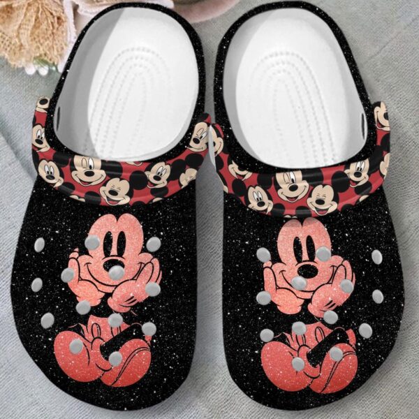 Little Happiness Mickey Mouse Twinkle Dark Pink Clogs For Men Women
