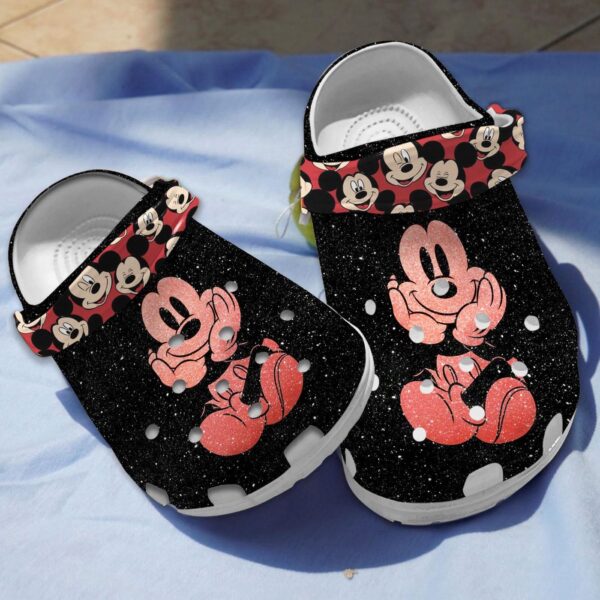 Little Happiness Mickey Mouse Twinkle Dark Pink Clogs For Men Women