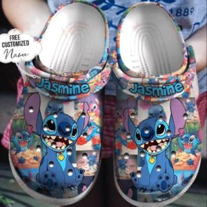Lovely Stitch Colorful Custom Name Clogs