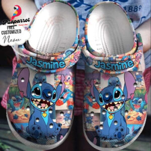 Lovely Stitch Colorful Custom Name Clogs