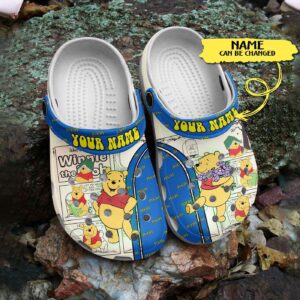Personalized Winnie The Pooh Clogs – Custom Name Engraved Unique & Adorable Disney-themed Footwear