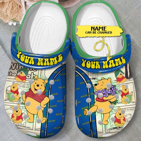 Personalized Winnie The Pooh Clogs – Custom Name Engraved Unique & Adorable Disney-themed Footwear