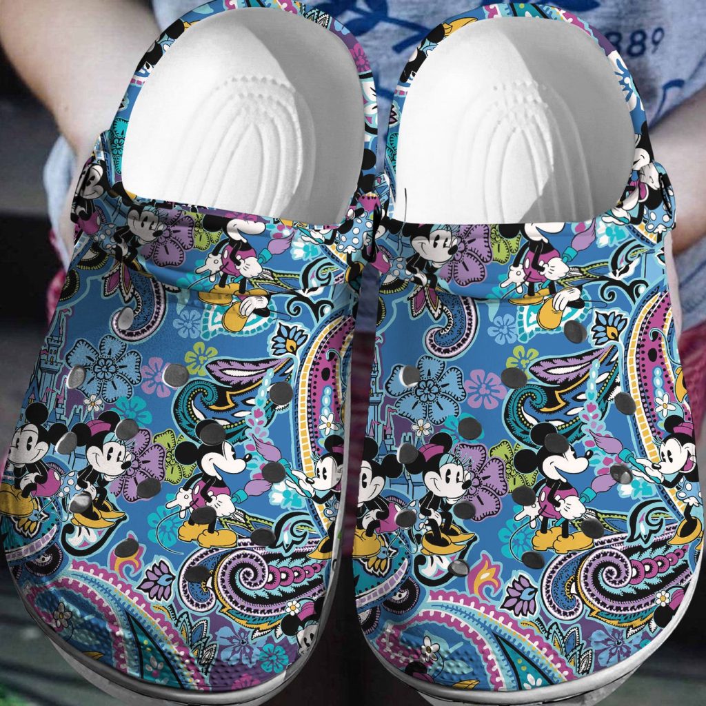 Mandala Pattern Space Mickey And Minnie Mouse Blue Clogs For Men Women Mandala Pattern Space Mickey And Minnie Mouse Blue Clogs For Men Women