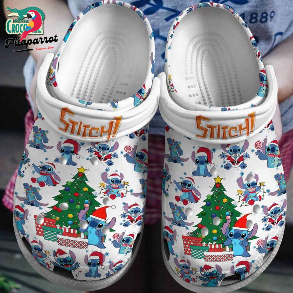 Merry Christmas Stitch White Clogs For Kids & Adults Merry Christmas Stitch White Clogs For Kids & Adults