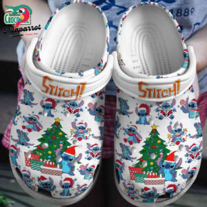 Merry Christmas Stitch White Clogs For Kids & Adults