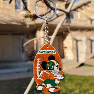 Miami Hurricanes Mickey Keychain – Gift for Fans