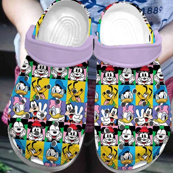 Mickey And Minnie Mouse And Donal Duck And Pluto Dog Cartoon Clogs For Men Women