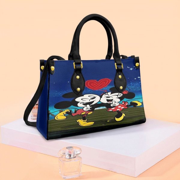 Mickey Couple Kiss Love Cartoon Disney Gifts Lover Fashion Lady Handbag Gift for Women Days