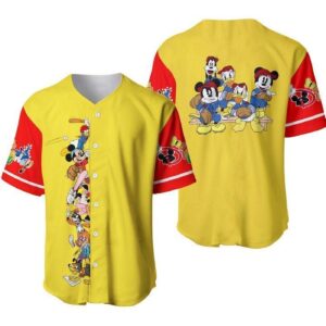 Mickey mouse and friend player Gift for lover Baseball Jersey