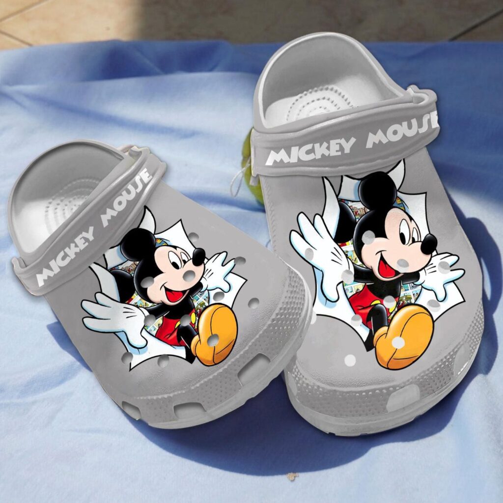 Non-slip And Soft Mickey Mouse Grey Clogs For Men And Women Non-slip And Soft Mickey Mouse Grey Clogs For Men And Women