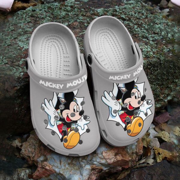 Non-slip And Soft Mickey Mouse Grey Clogs For Men And Women