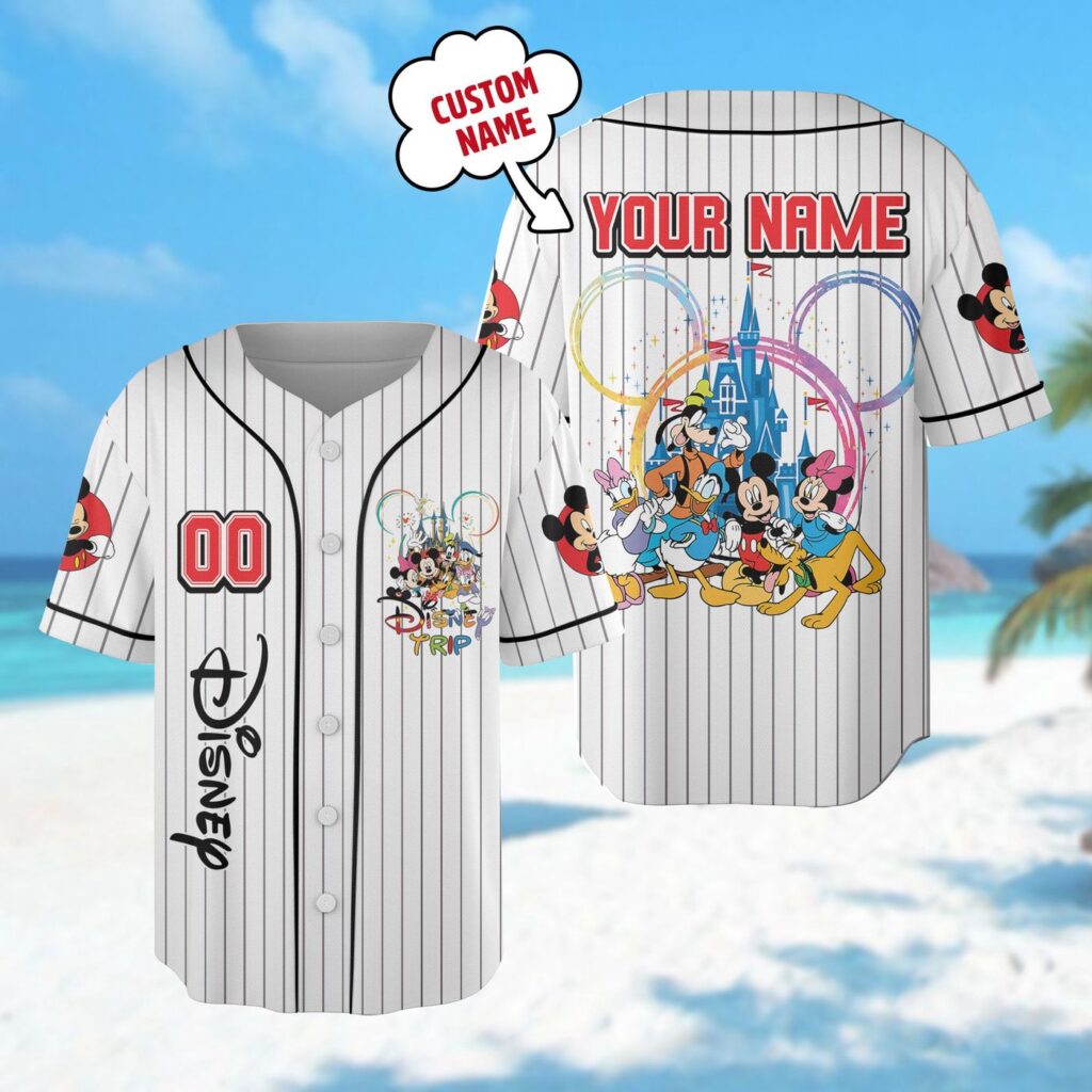 Disney Personalized Mickey and Friends Baseball Jersey – Magic Kingdom Family Trip Shirt Disney Personalized Mickey and Friends Baseball Jersey – Magic Kingdom Family Trip Shirt